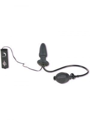 Deluxe Wonder Plug Inflatable Vibrating Plug Black