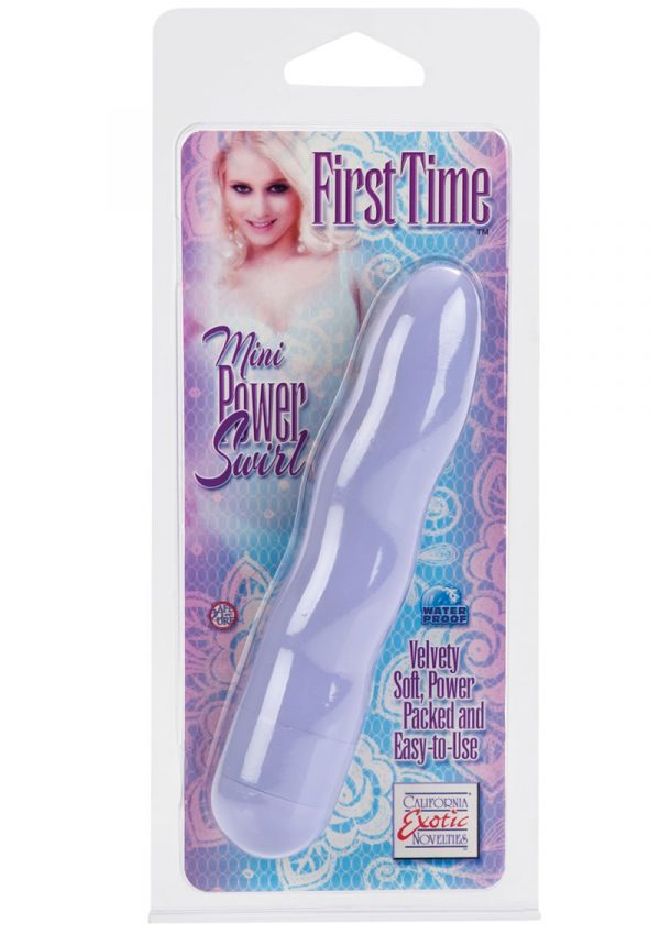 First Time Mini Power Swirl Vibrator Waterproof 4.5 Inch Purple