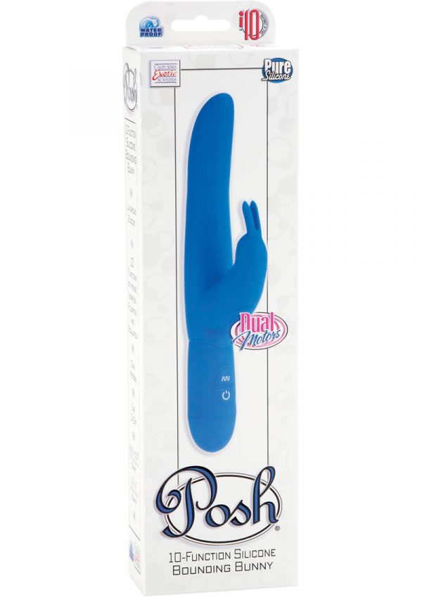 Bounding Bunny Dual Motor Silicone Vibrator Waterproof Blue