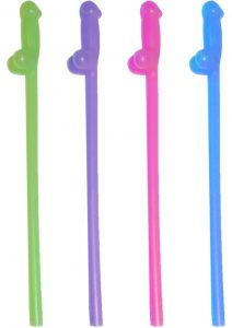 Naughty Straws Glow In The Dark Assorted Colors 8 Each Per Pack