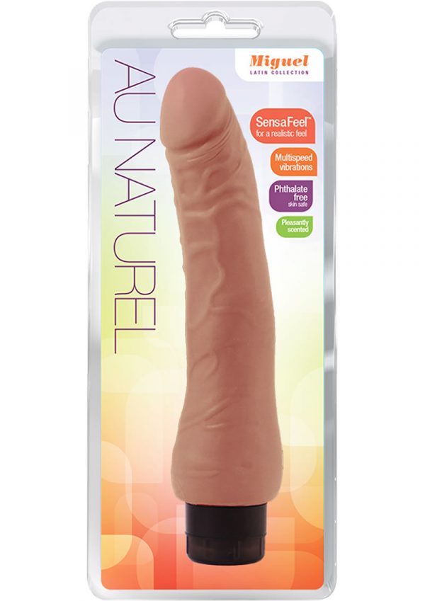 Au Naturel Miguel Latin Collection Realistic Vibrator Waterproof Brown 9 Inch