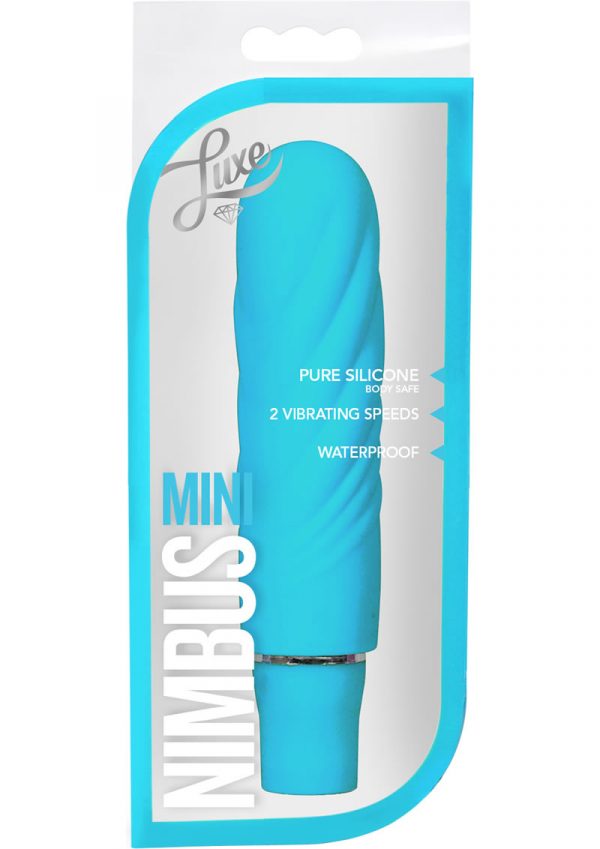 Luxe Nimbus Mini Multifuction Vibe Silicone Waterproof Aqua 4.75 Inch