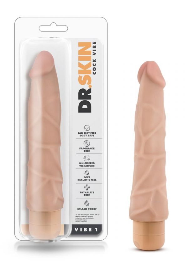 Dr. Skin Cock Vibe 01 Realistic Vibrator Splash Proof Natural 9 Inch