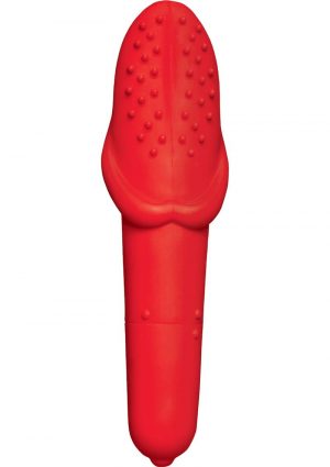 Incredible Oral Tongue Silicone Vibe Waterproof Red 6.25 Inch