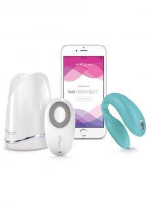 We-Vibe Sync Silicone Couples Vibrator Remote Control USB App Ready Waterproof Aqua