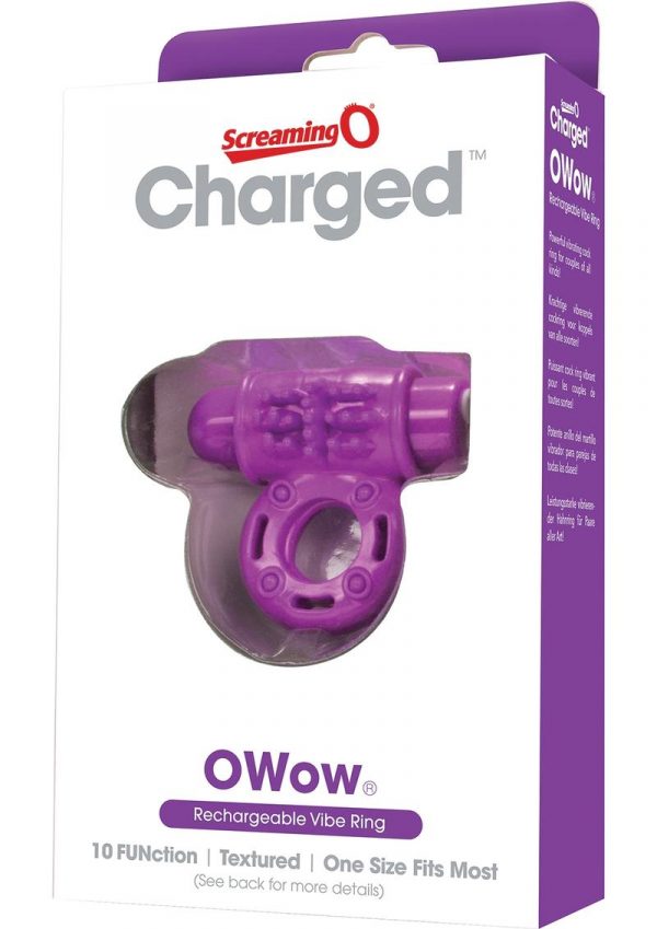 Charged OWow Rechargeable Vibe Ring Waterproof Purple