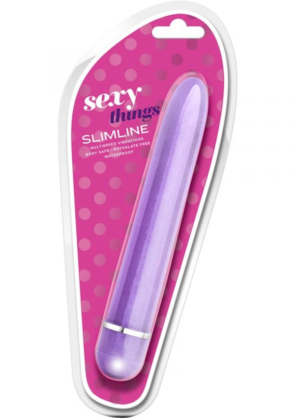 Sexy Things Slimline Multispeed Vibrator Waterproof Purple 7 Inch