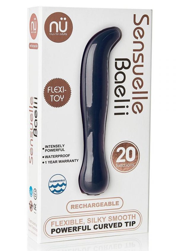 Baelii USB Rechargeable Flexible Silicone Vibrator Waterproof Navy