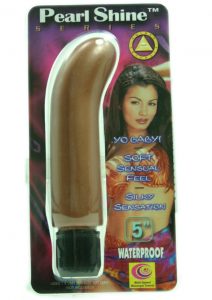 PEARL SHINE GSPOT 5 INCH VIBRATOR BROWN WATRPROOF