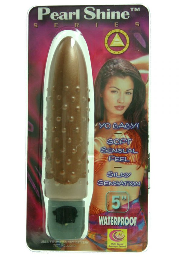 PEARL SHINE BUMPY 5 INCH VIBRATOR BROWN WATERPROOF