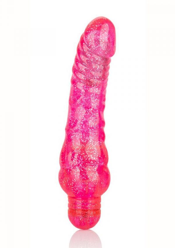 Sparkle Glitter Jack Vibrator Waterproof Pink 5.75 Inches