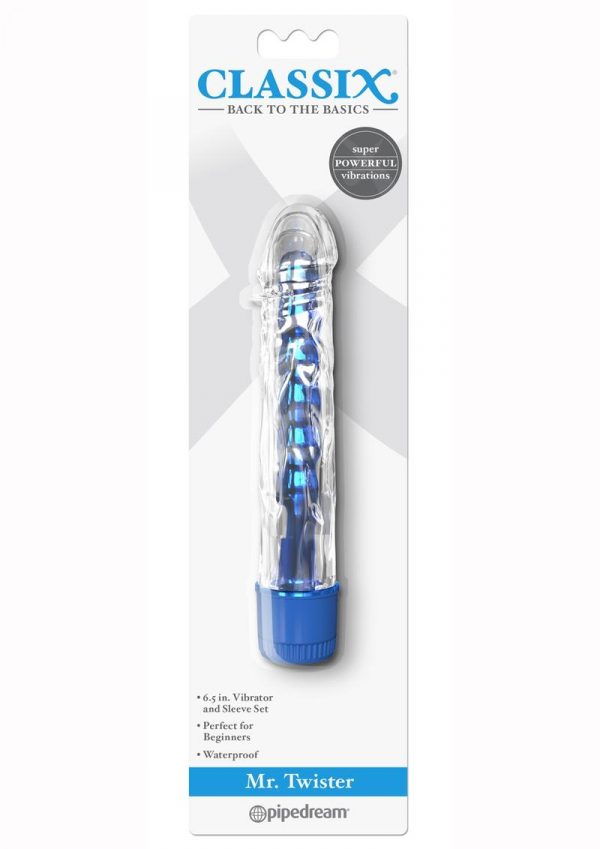 Classix Mr Twister Vibe With Sleeve Set Waterproof Blue 6.5 Inches