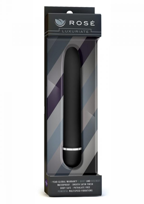 Rose Luxuriate Vibrator Multi Speed Black 7 Inch