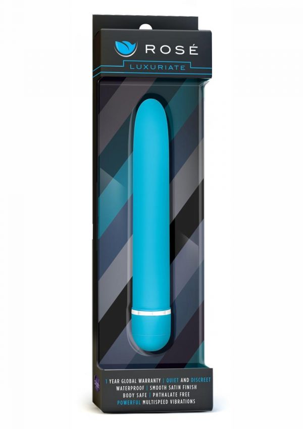 Rose Luxuriate Vibrator Multi Speed Blue 7 Inch