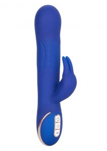 Jack Rabbit Signature Silicone Rotating Beaded Rabbit Vibrator Multi Function USB Rechargeable Waterproof Blue