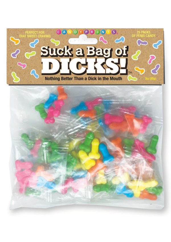 Candy Prints Suck A Bag Of Dicks Assorted Flavors 25 Each Per Bag