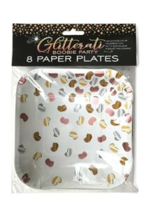 Glitterati Boobie Party Plates (8 per Pack) - Multicolor